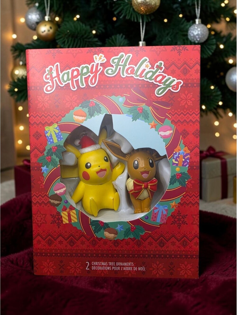 NEW Hallmark POKEMON Christmas Ornament Viral Pokémon Pikachu and Eevee